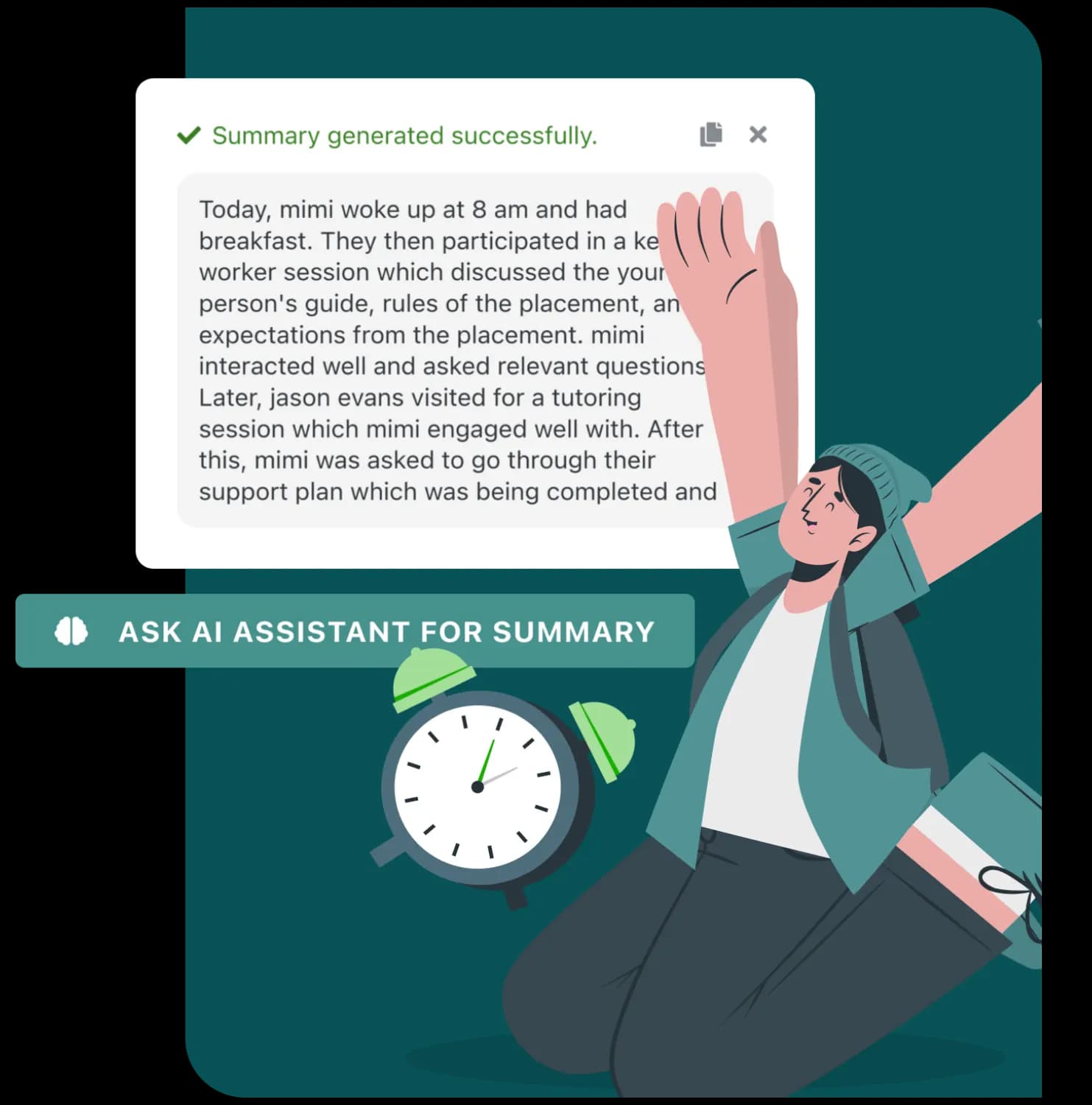 Screenshot showing AI summary generation